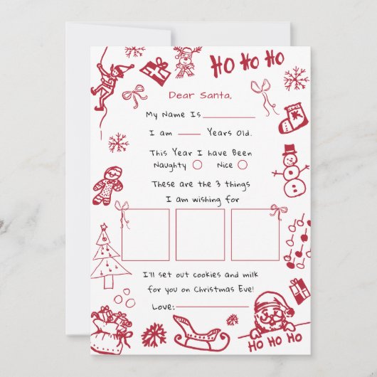 Hand getekende Doodle letter voor Sinterklaas, Sin Kaart (Voorkant)