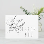 Hand-getekende Floral Spray Funeral Dank u Bedankkaart (Staand voorkant)