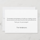 Hand-getekende Floral Spray Funeral Dank u Bedankkaart (Achterkant)