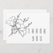 Hand-getekende Floral Spray Funeral Dank u Bedankkaart (Voorkant / Achterkant)