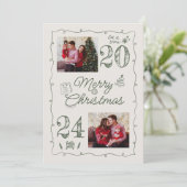 Hand getekende foto doodle kerst feestdagenkaart (Staand voorkant)