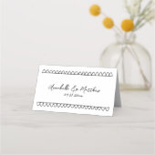 Hand getekende Franse grillige naam bruiloft Plaatskaartje (Achterkant)