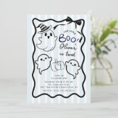 Hand getekende geest verjaardagsfeestje uitnodigin kaart (Staand voorkant)