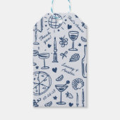 Hand-getekende geïllustreerde bruiloft Dank u Cadeaulabel (Voorkant)