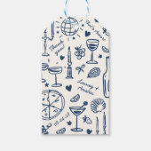 Hand-getekende geïllustreerde bruiloft Dank u Cadeaulabel (Voorkant)