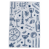 Hand-getekende geïllustreerde bruiloft welkom cade medium cadeauzakje (Achterkant)