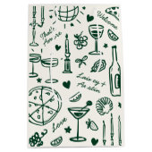 Hand-getekende geïllustreerde bruiloft welkom cade medium cadeauzakje (Voorkant)