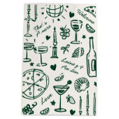 Hand-getekende geïllustreerde bruiloft welkom cade medium cadeauzakje (Achterkant)