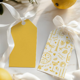 Hand-getekende geïllustreerde bruiloft welkom cadeaulabel