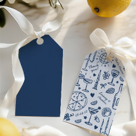 Hand-getekende geïllustreerde bruiloft welkom cadeaulabel