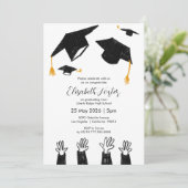 Hand getekende geïllustreerde foto afstuderen Invi Kaart (Staand voorkant)