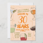 Hand getekende geïllustreerde Oranje cocktail Verj Kaart (Voorkant)