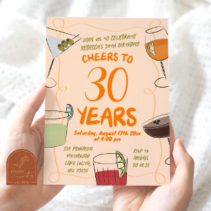 Hand getekende geïllustreerde Oranje cocktail Verj Kaart