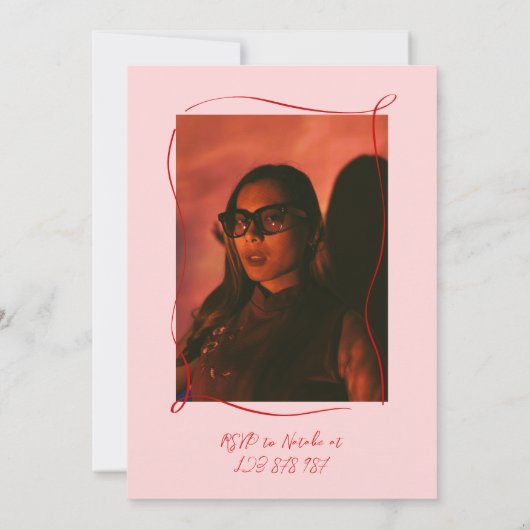 Hand getekende gejuich om dertig 30e foto verjaard kaart (Achterkant)