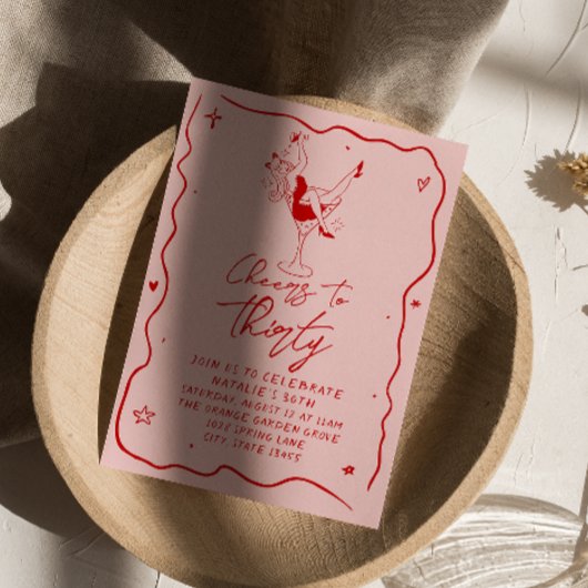 Hand getekende gejuich om dertig 30e foto verjaard kaart