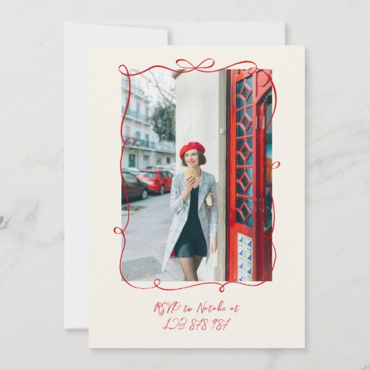 Hand getekende gejuich om dertig 30e foto verjaard kaart (Achterkant)