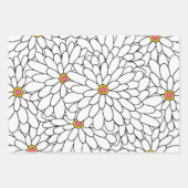 Hand getekende gelaagde Zinnia Abstracte Patronen Inpakpapier Vel (Voorkant 3)