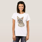 Hand getekende grappige sneeuwbengaal kat t-shirt (Voorkant volledig)
