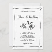 Hand-getekende grillige foto All-in-One bruiloft Kaart (Voorkant)