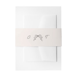 Hand getekende grillige lint uitnodiging buik band uitnodigingen wikkel