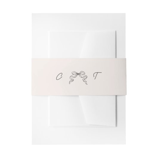 Hand getekende grillige lint uitnodiging buik band uitnodigingen wikkel (Voorkant Voorbeeld)