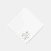 Hand Getekende Groene Cocktail Bruiloft Servet (Hoek)