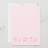 Hand getekende hete roze Herfst in liefde Vrijgeze Kaart (Achterkant)