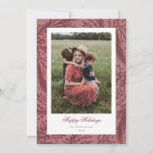 Hand Getekende Hulst Achtergrond Foto Vakantiegroe Feestdagenkaart (Voorkant)