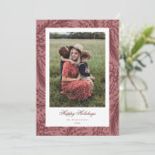 Hand Getekende Hulst Achtergrond Foto Vakantiegroe Feestdagenkaart (Staand voorkant)