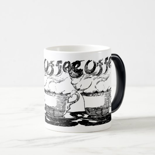 Hand getekende illustratie, koffiedrank magische mok (Voorkant rechts)