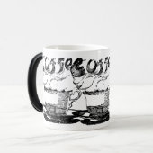 Hand getekende illustratie, koffiedrank magische mok (Voorkant links)