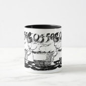 Hand getekende illustratie, koffiedrank mok (Midden)