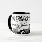 Hand getekende illustratie, koffiedrank mok (Voorkant links)