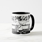 Hand getekende illustratie, koffiedrank mok (Voorkant rechts)