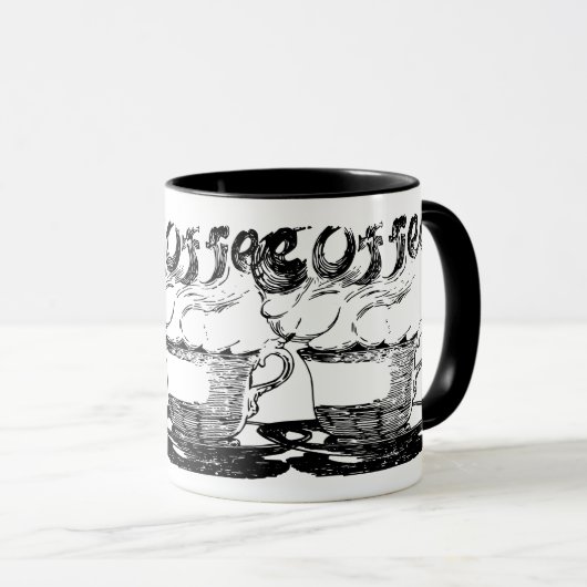 Hand getekende illustratie, koffiedrank mok (Voorkant rechts)