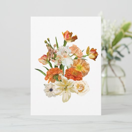 Hand getekende illustratie van een bloemen boeket. kaart (Staand voorkant)
