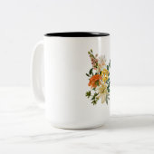 Hand getekende illustratie van een bloemen boeket. tweekleurige koffiemok (Voorkant links)