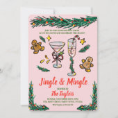 Hand getekende jingle en meng kerstcocktail kaart (Voorkant)