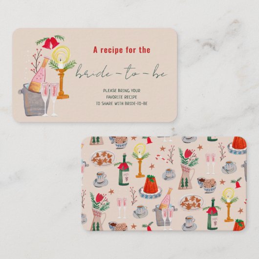 Hand getekende kerst Vrijgezellenfeest Deel een re Informatiekaartje (Voorkant / Achterkant)