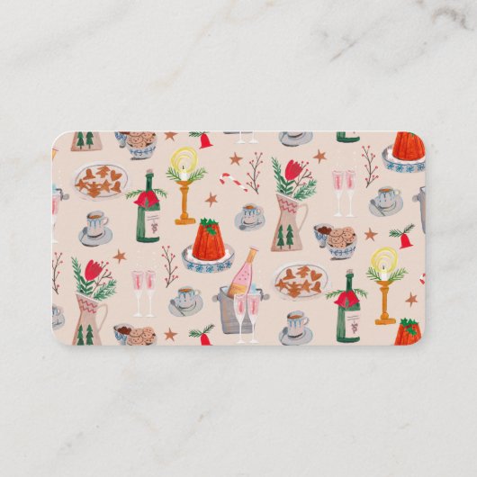 Hand getekende kerst Vrijgezellenfeest Deel een re Informatiekaartje (Achterkant)