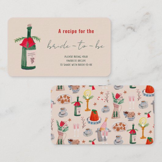 Hand getekende kerst Vrijgezellenfeest Deel een re Informatiekaartje (Voorkant / Achterkant)