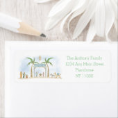 Hand getekende kerststal Alles is rustig Gezegde Etiket (Insitu)