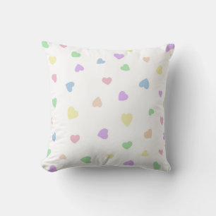 Hand getekende kleine hartjes in pastels kussen