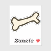 Hand getekende kleur hondenbot op maat gesneden vi sticker (Vel)