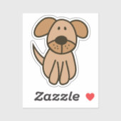 Hand getekende kleur puppy op maat gesneden vinyl  sticker (Vel)