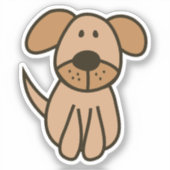 Hand getekende kleur puppy op maat gesneden vinyl  sticker (Voorkant)