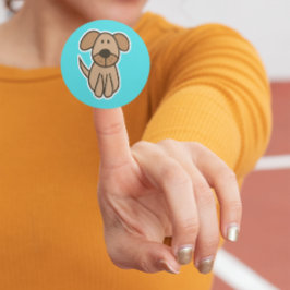 Hand getekende kleur puppy op maat gesneden vinyl  sticker