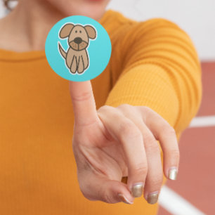 Hand getekende kleur puppy op maat gesneden vinyl  sticker