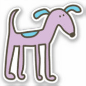 Hand getekende kleur puppy op maat gesneden vinyl sticker (Voorkant)