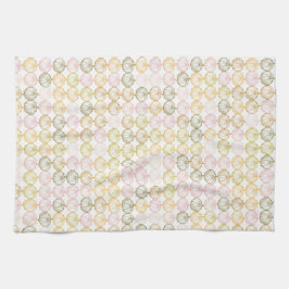 Hand getekende kleurrijke pompoen patroon in de he theedoek